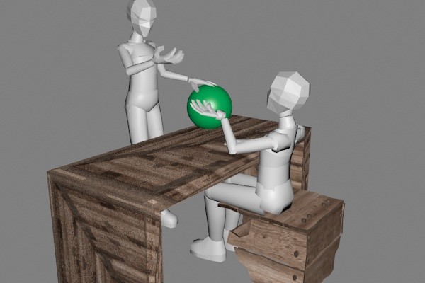 Person (standing) paying a vendor (sitting) preview image 1